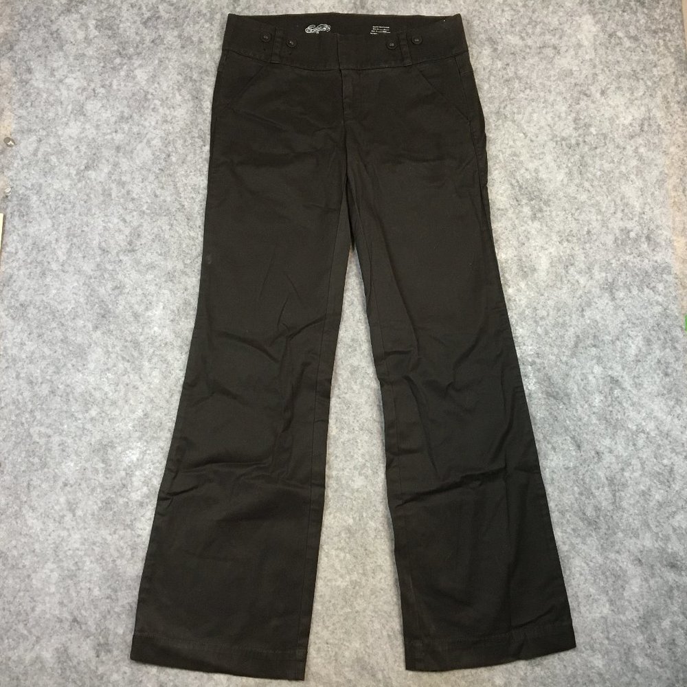 Anthropologie Idra Pants 6 28 Career Dress Mid Rise Wide Leg Trouser Brown Dark